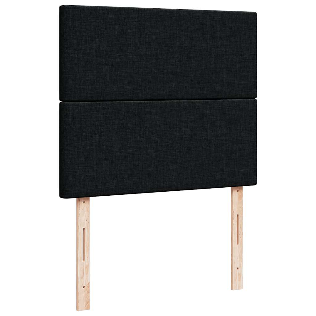 Otomanski krevet s madracem crni 120x200 cm tkanine