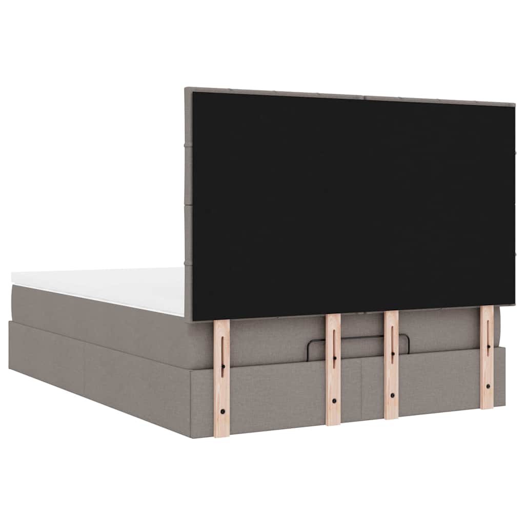 Ottoman krevet s madracem, taupe boja, 140x190 cm, tkanina