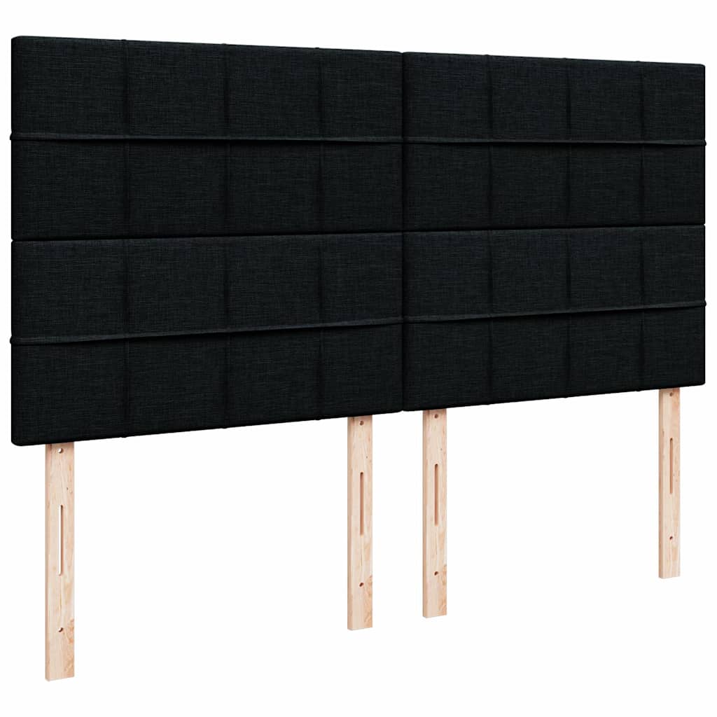 Otomanski krevet s madracem crni 180x200cm od tkanine