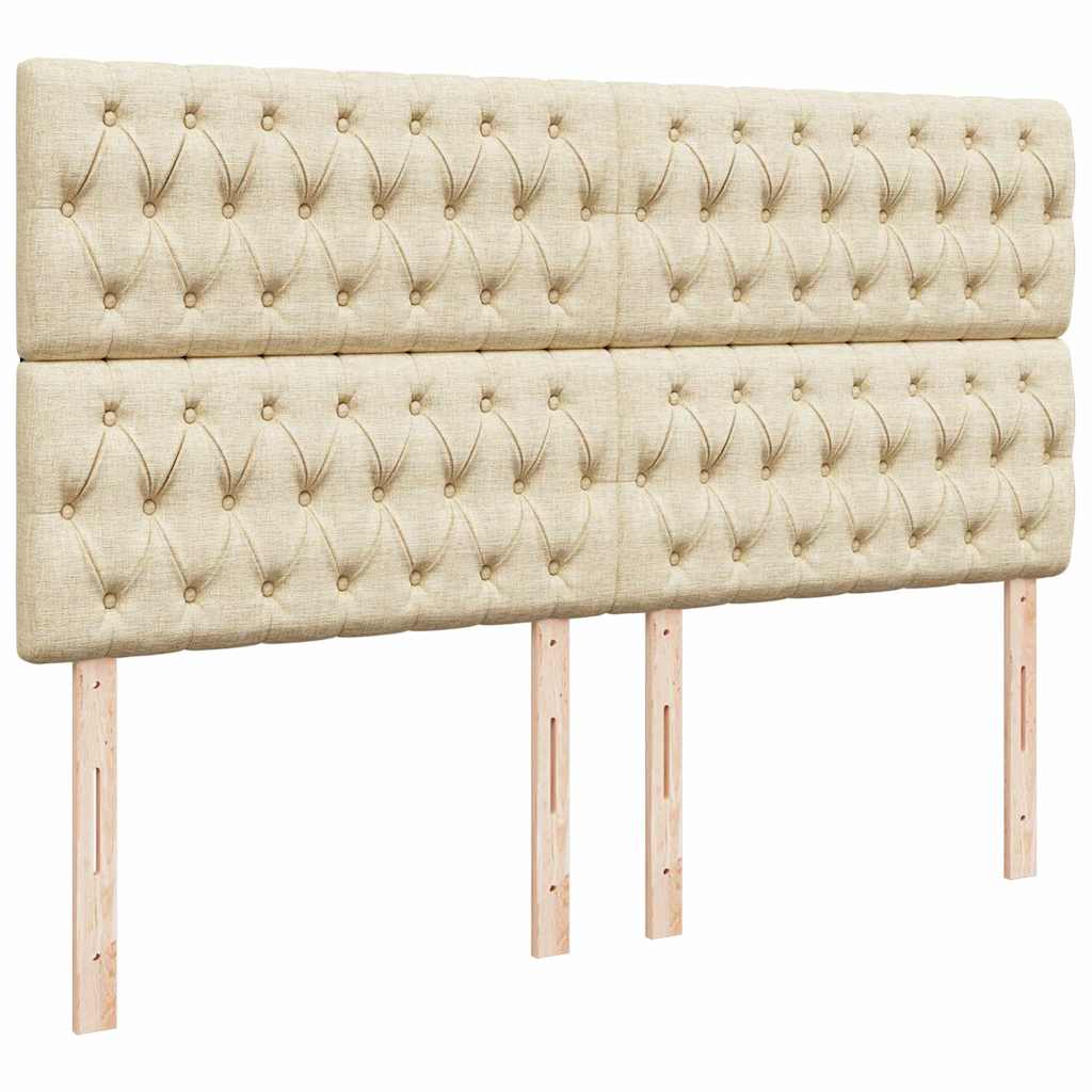 Otomanski krevet s madracem krem 160x200 cm od tkanine
