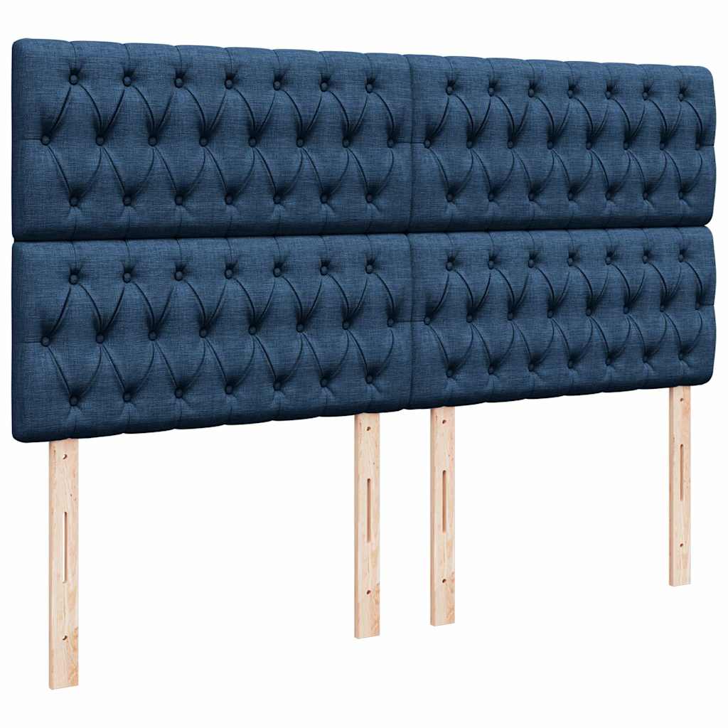 Otomanski krevet s madracem plavi 160x200cm od tkanine