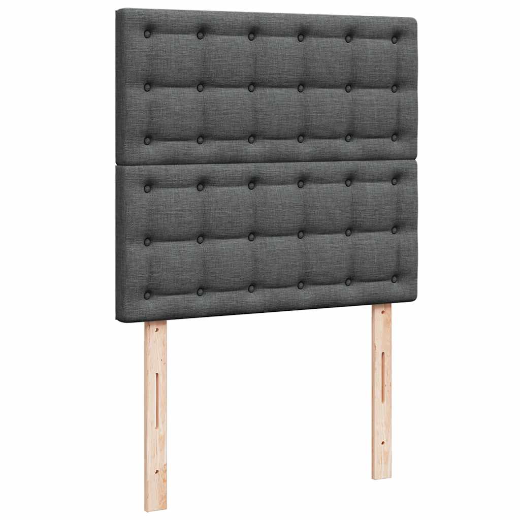 Otomanski okvir kreveta s madraca tamnosivi 80x200cm od tkanine