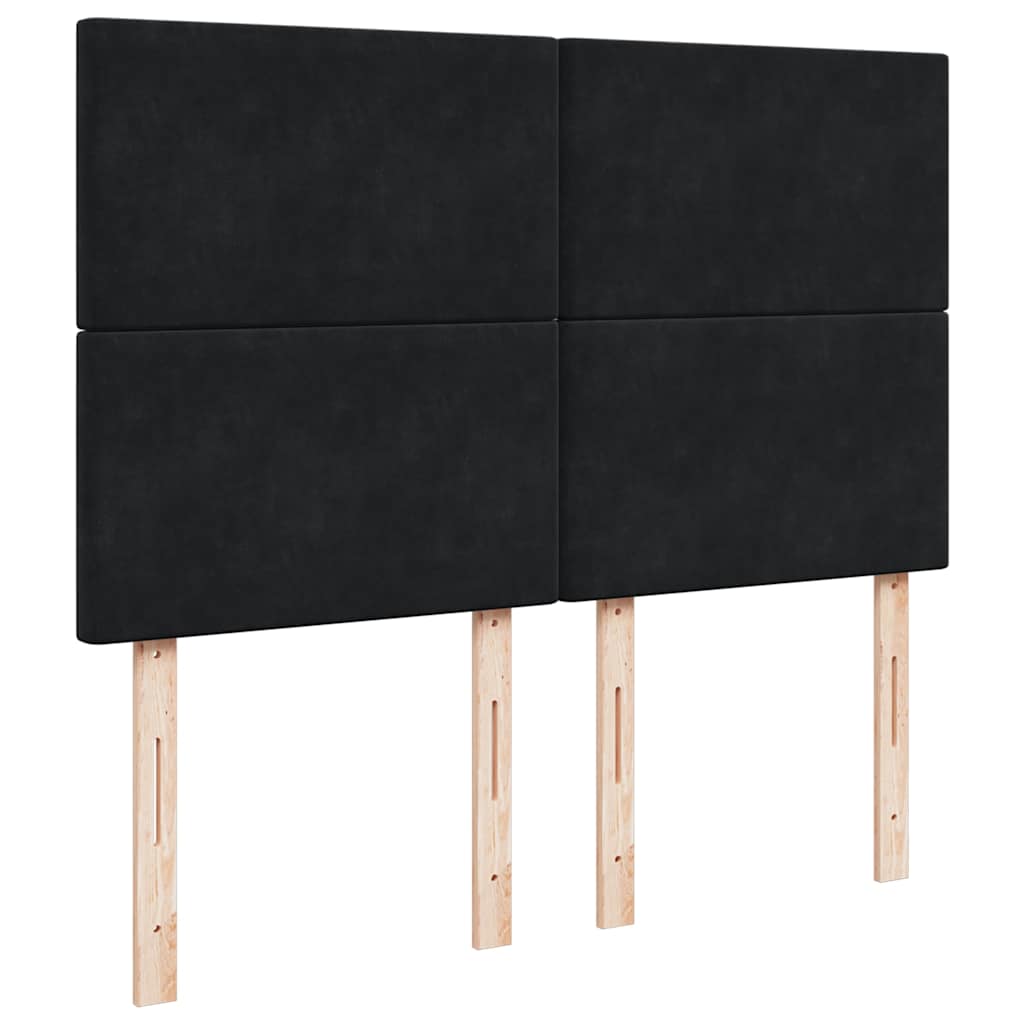 Ottoman krevet s madracima crni 140x200 cm baršun