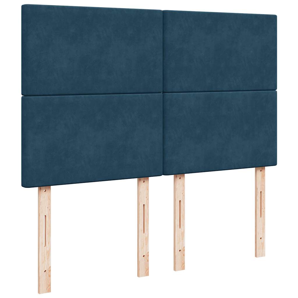 Ottoman krevet s madracima tamnoplavi 140x200 cm baršun