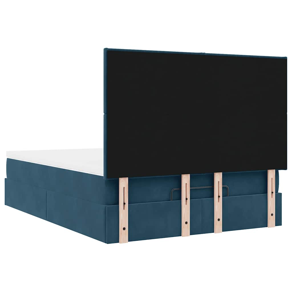 Ottoman krevet s madracima tamnoplavi 140x200 cm baršun