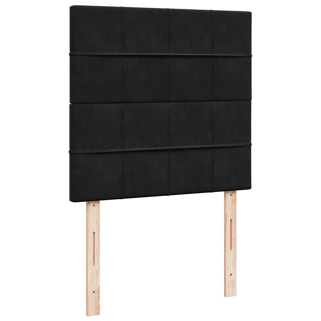Otomanski okvir kreveta s madracima crni 90x190cm baršunasti