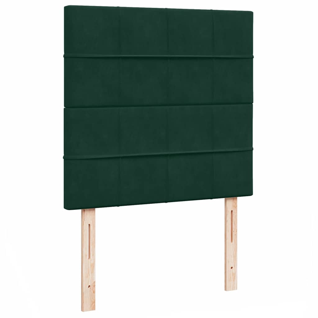 Okvir kreveta s madracima tamnozeleni 100x200cm baršunasti