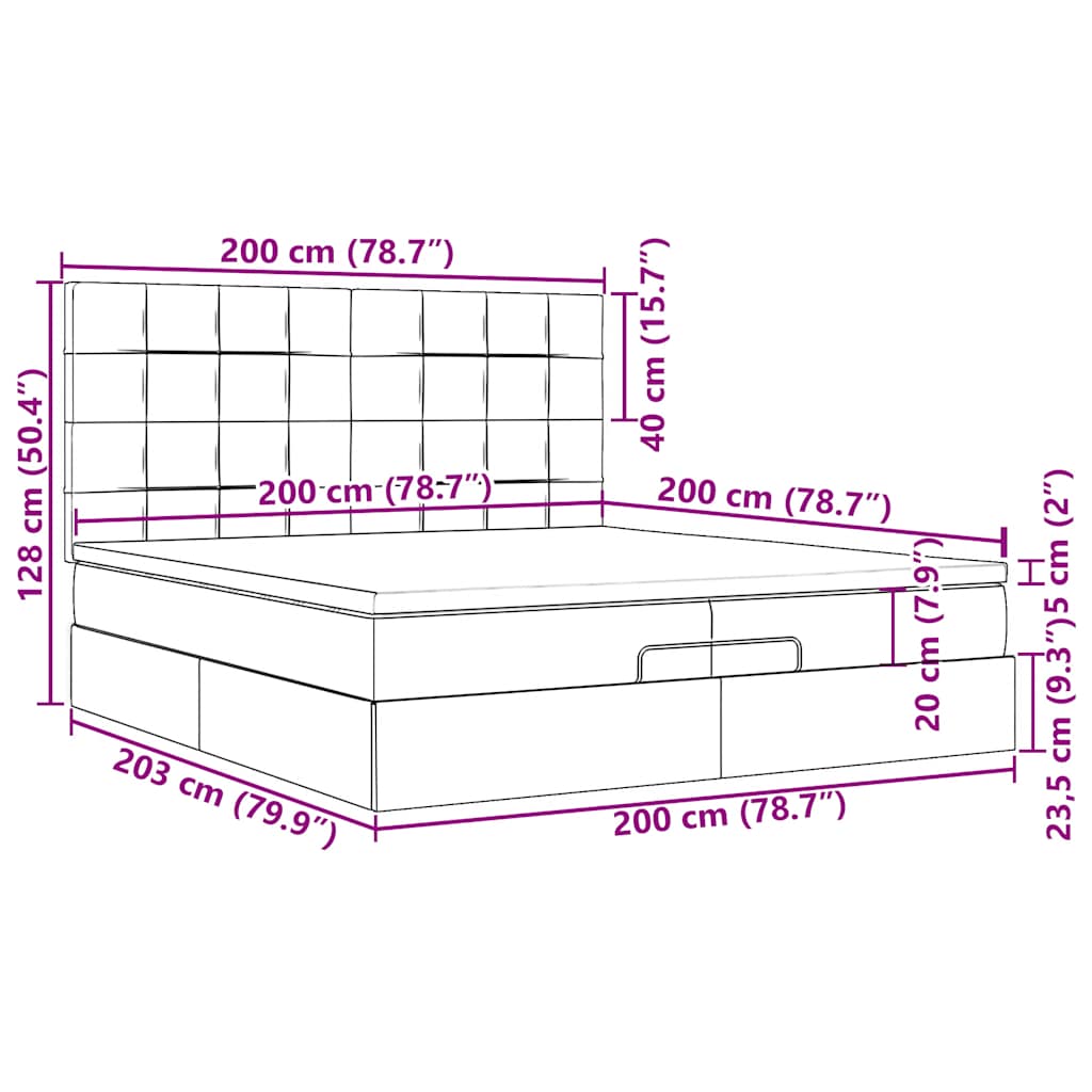 Okvir kreveta s madracima ružičasti 200x200cm baršunasti