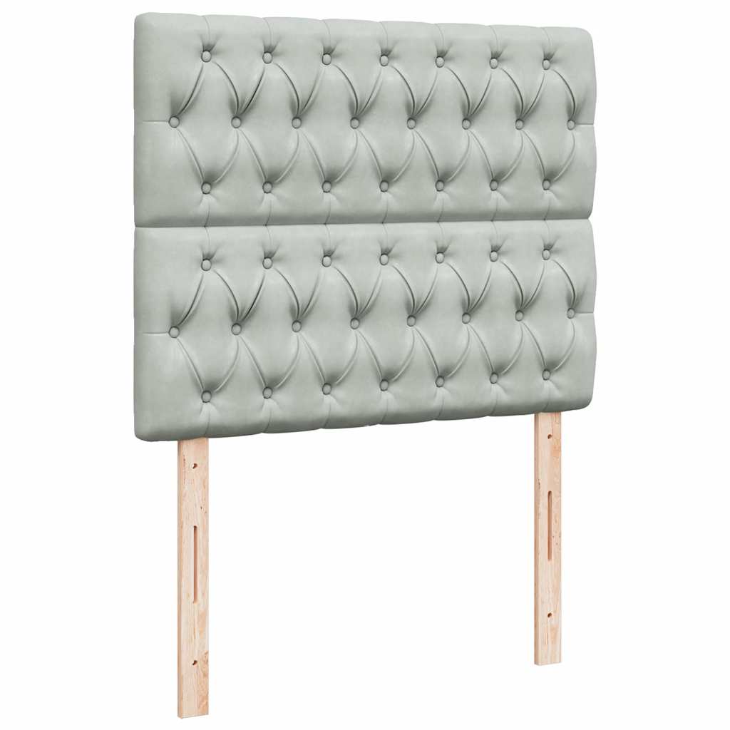 Okvir za krevet s madracima svjetlosivi 120x190 cm baršunasti