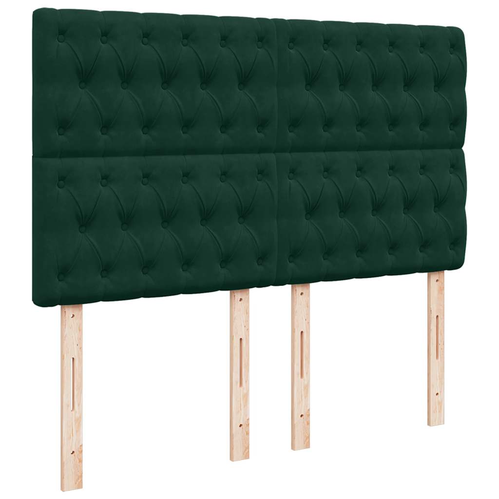 Ottoman krevet s madracima tamnozeleni 140x190 cm baršun