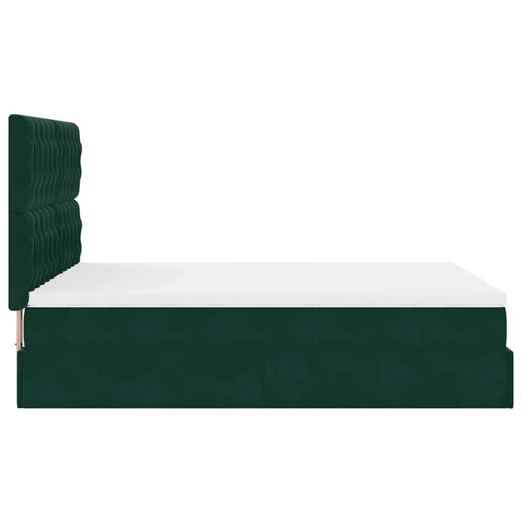 Ottoman krevet s madracima tamnozeleni 140x190 cm baršun