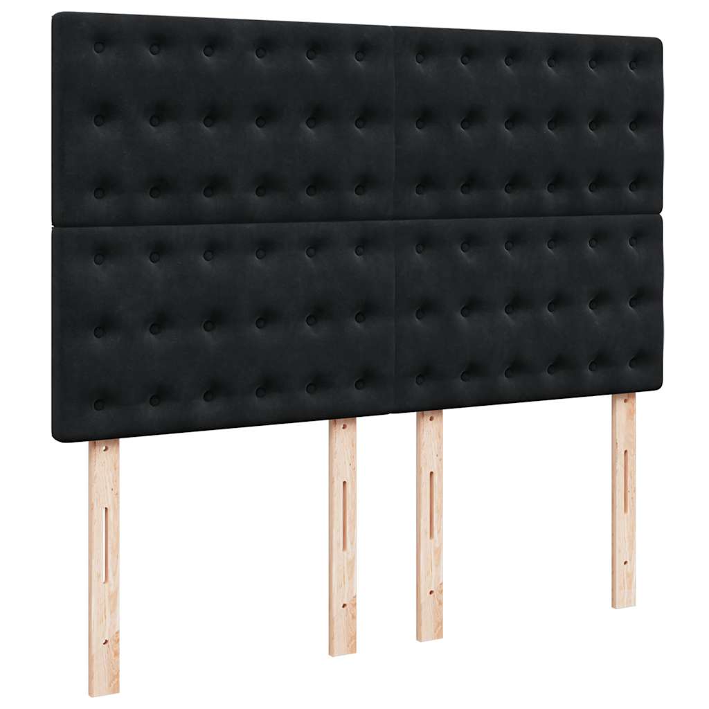 Ottoman krevet s madracima crni 140x200 cm baršun