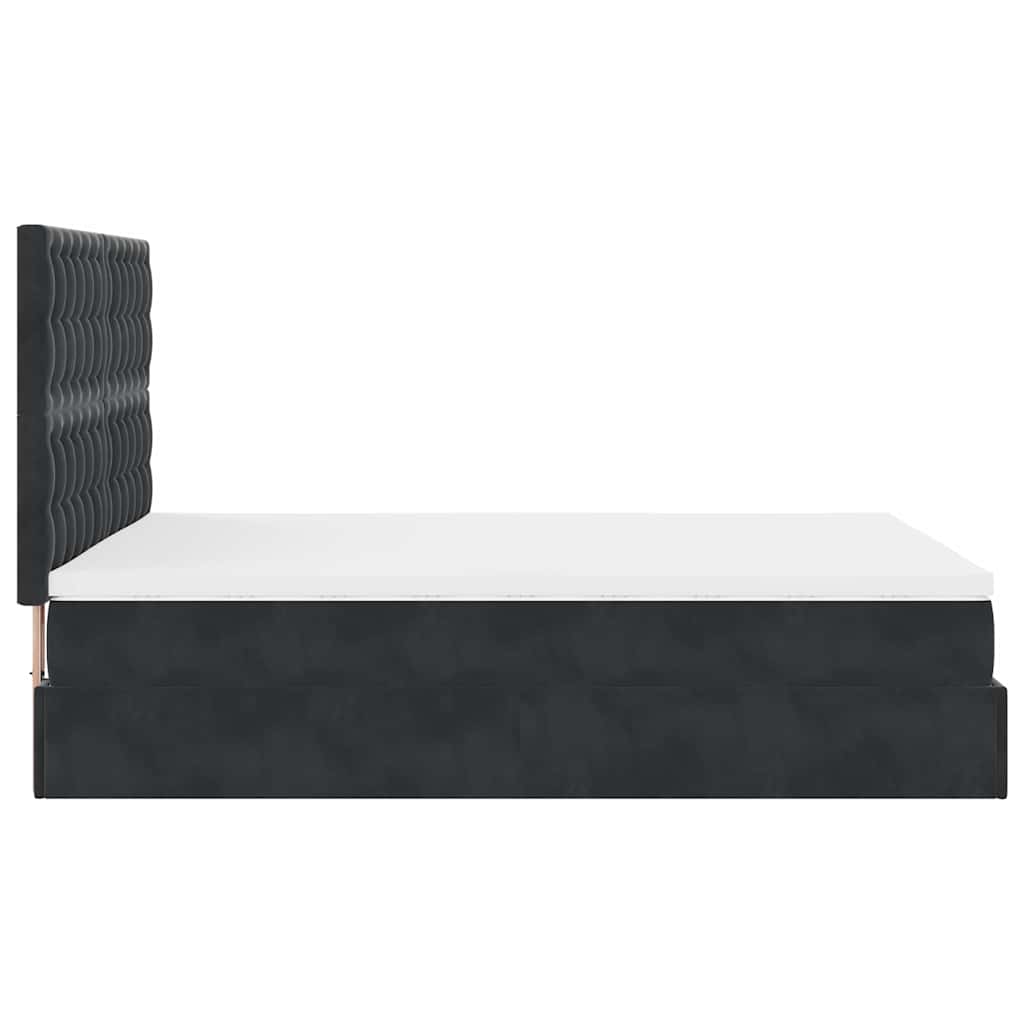 Ottoman krevet s madracima crni 140x200 cm baršun