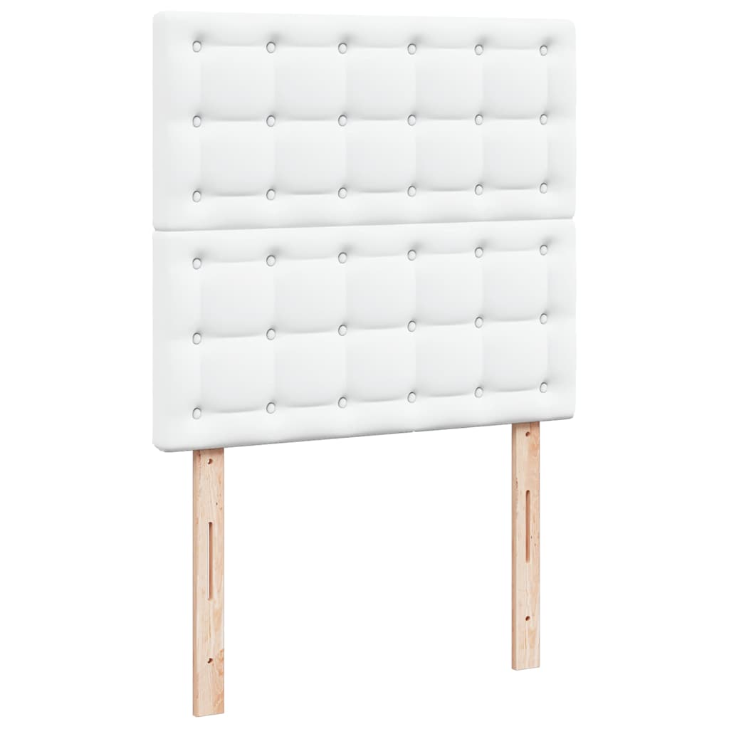 Okvir kreveta s madracima čisto bijela 200x200cm umjetna koža
