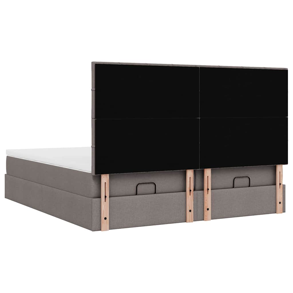 Ottoman krevet s madracima, taupe 160x200 cm, tkanina