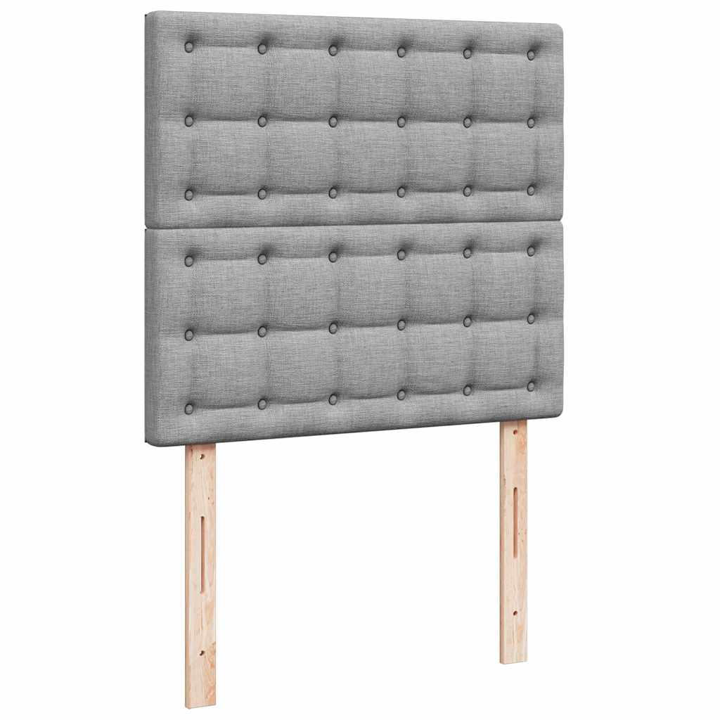 Okvir kreveta s madracima svijetlosivi 200x200cm od tkanine