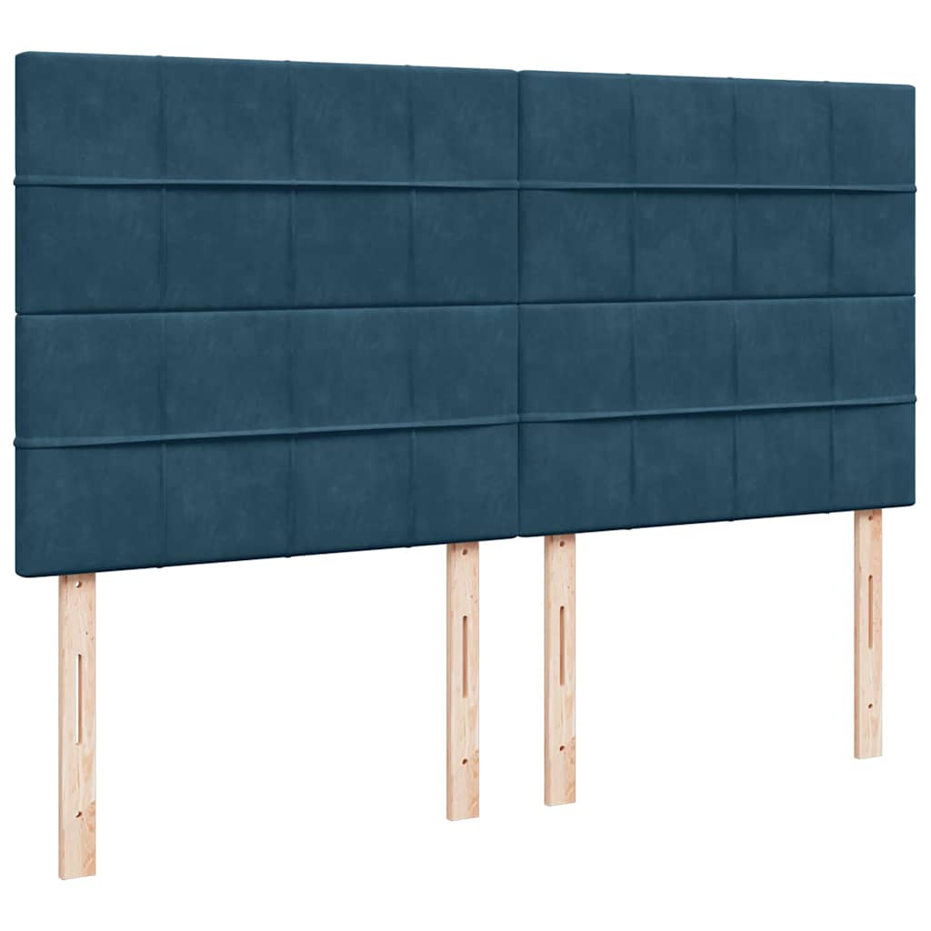 Otomanski okvir kreveta s madracima plavi 180x200cm baršunasti