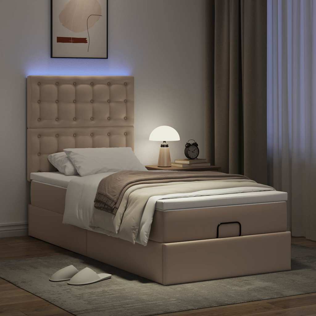 Okvir kreveta s madracem cappuccina 90x200cm umjetna koža