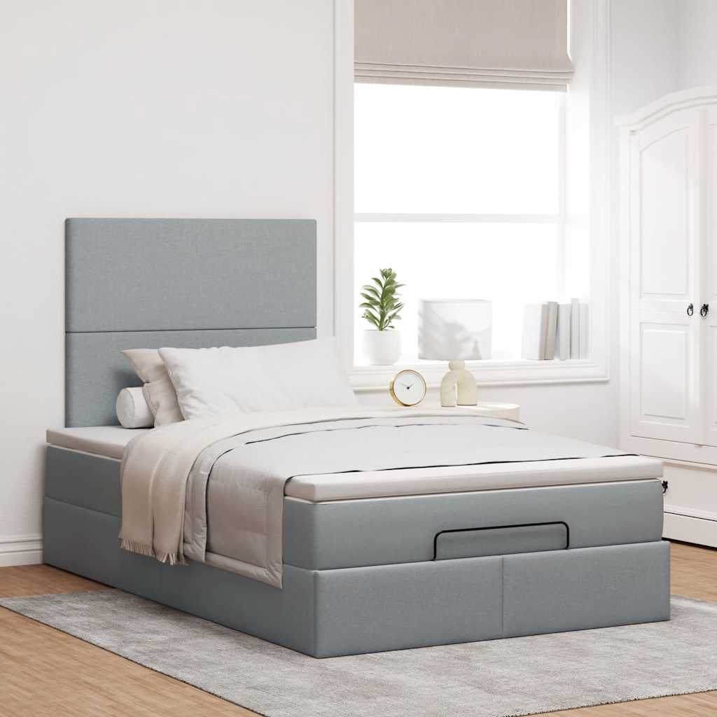 Okvir za krevet s madraca svjetlosivi 120x190 cm od tkanine