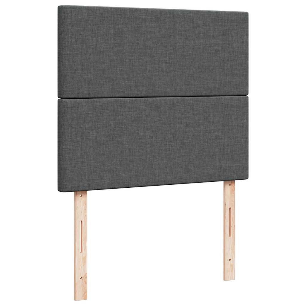 Otomanski krevet s madracem i LED tamnosivi 120x190 cm tkanine