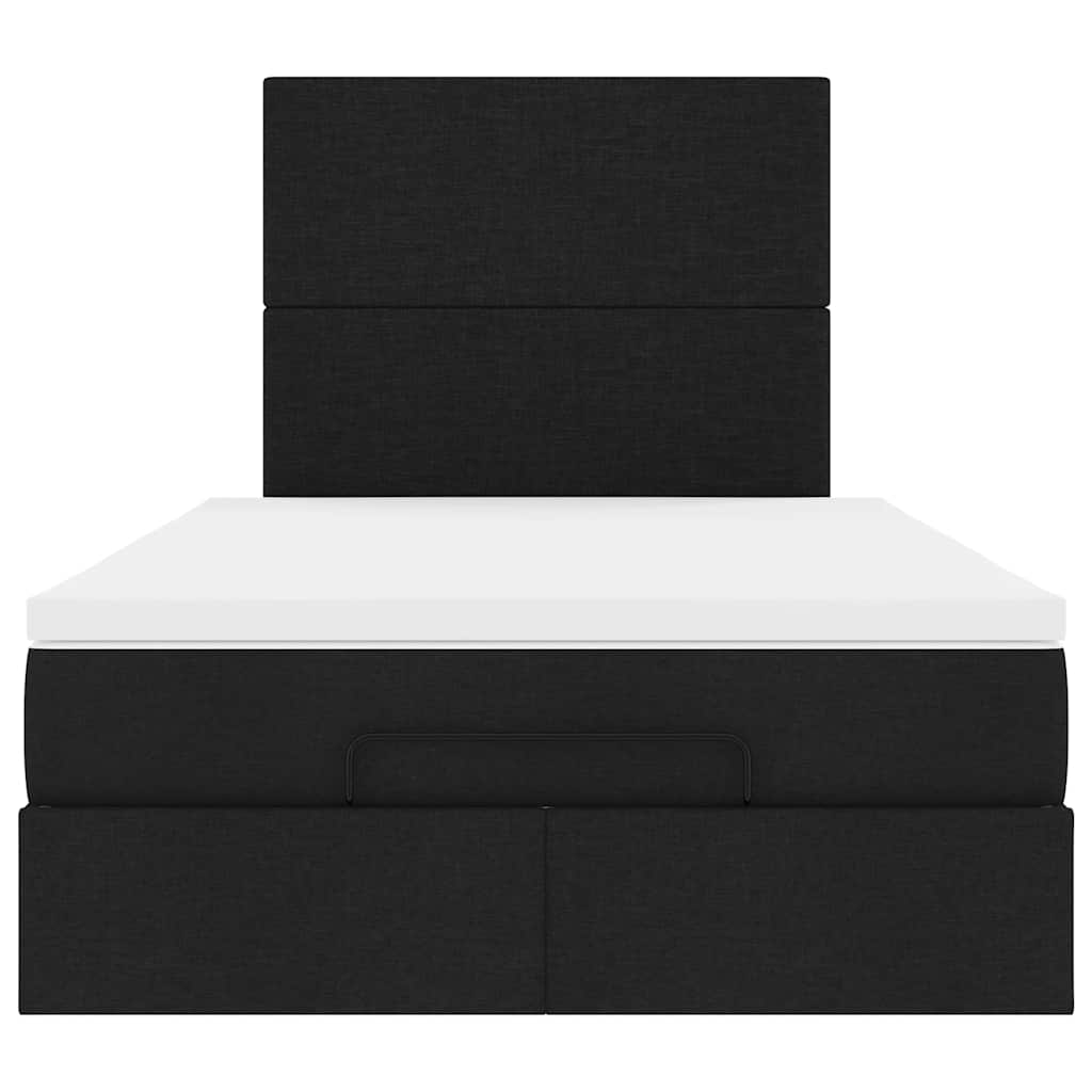 Otomanski krevet madracem i LED crna 120x190 cm tkanina