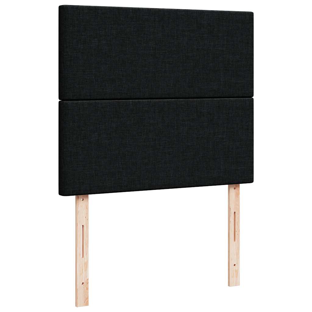 Otomanski krevet madracem i LED crna 120x190 cm tkanina