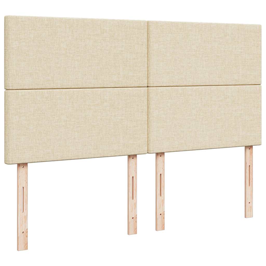 Otomanski krevet s madracem i LED krem 160x200cm tkanine