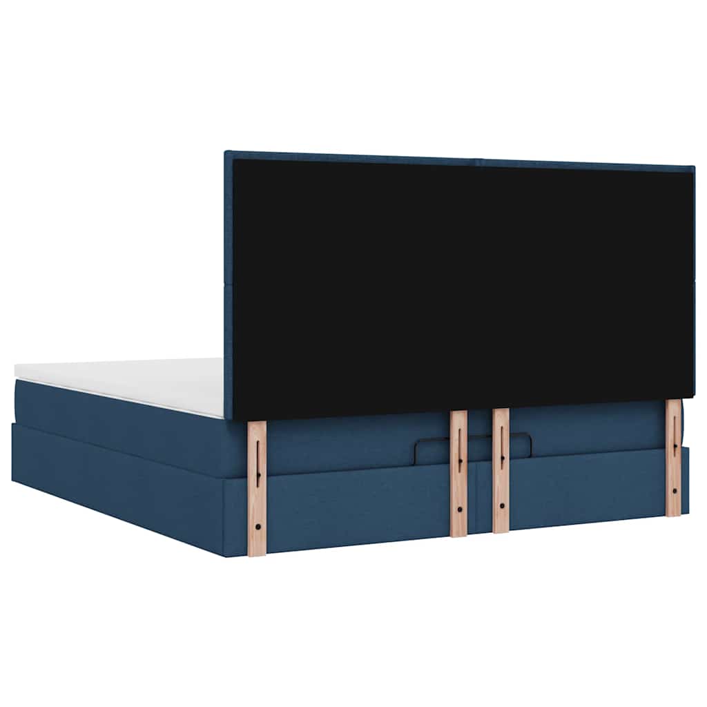 Otomanski krevet s madracem i LED plavi 180x200cm od tkanine