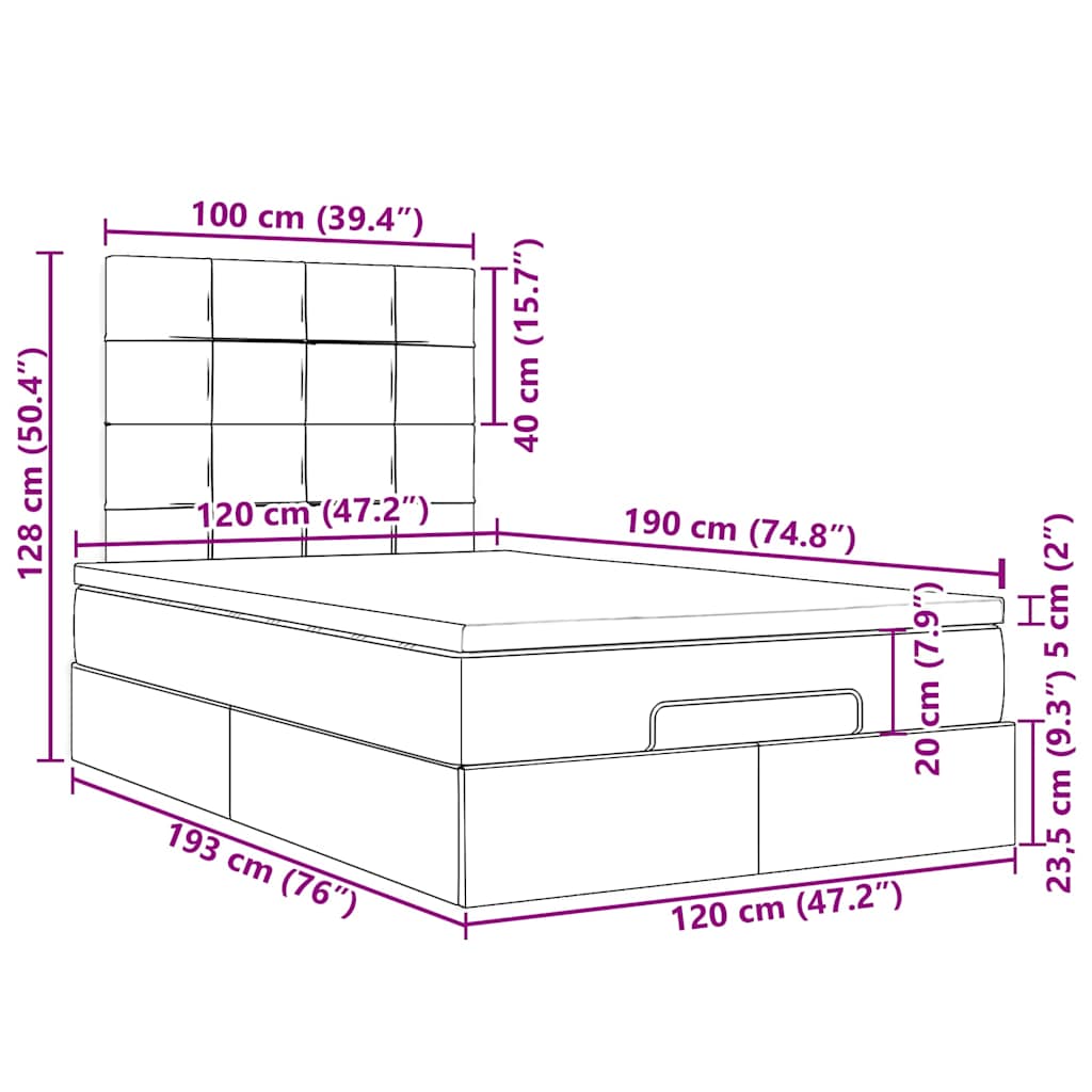 Okvir za krevet s madraca svjetlosivi 120x190 cm od tkanine