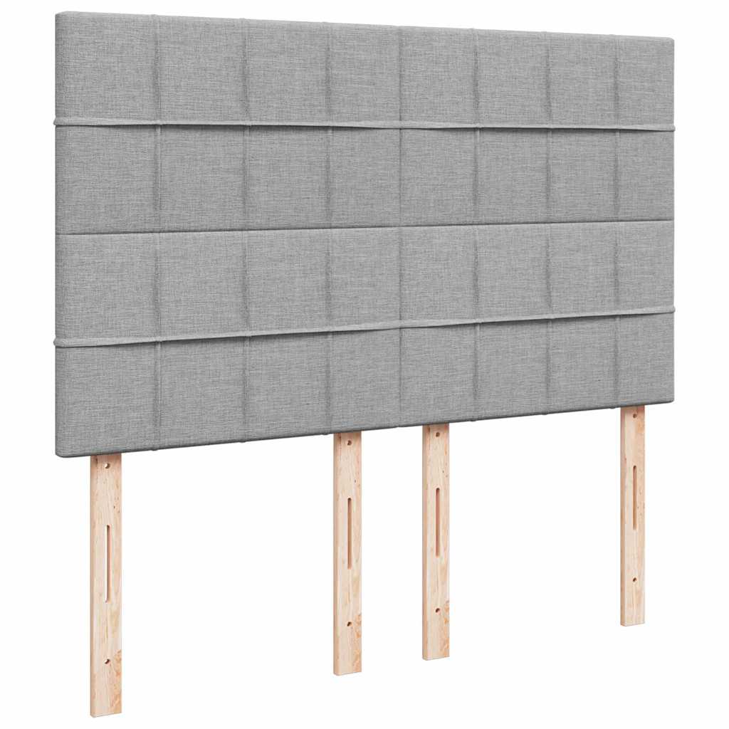 Otomanski krevet s madracem&LED svijetlosivi 140x190 cm tkanine