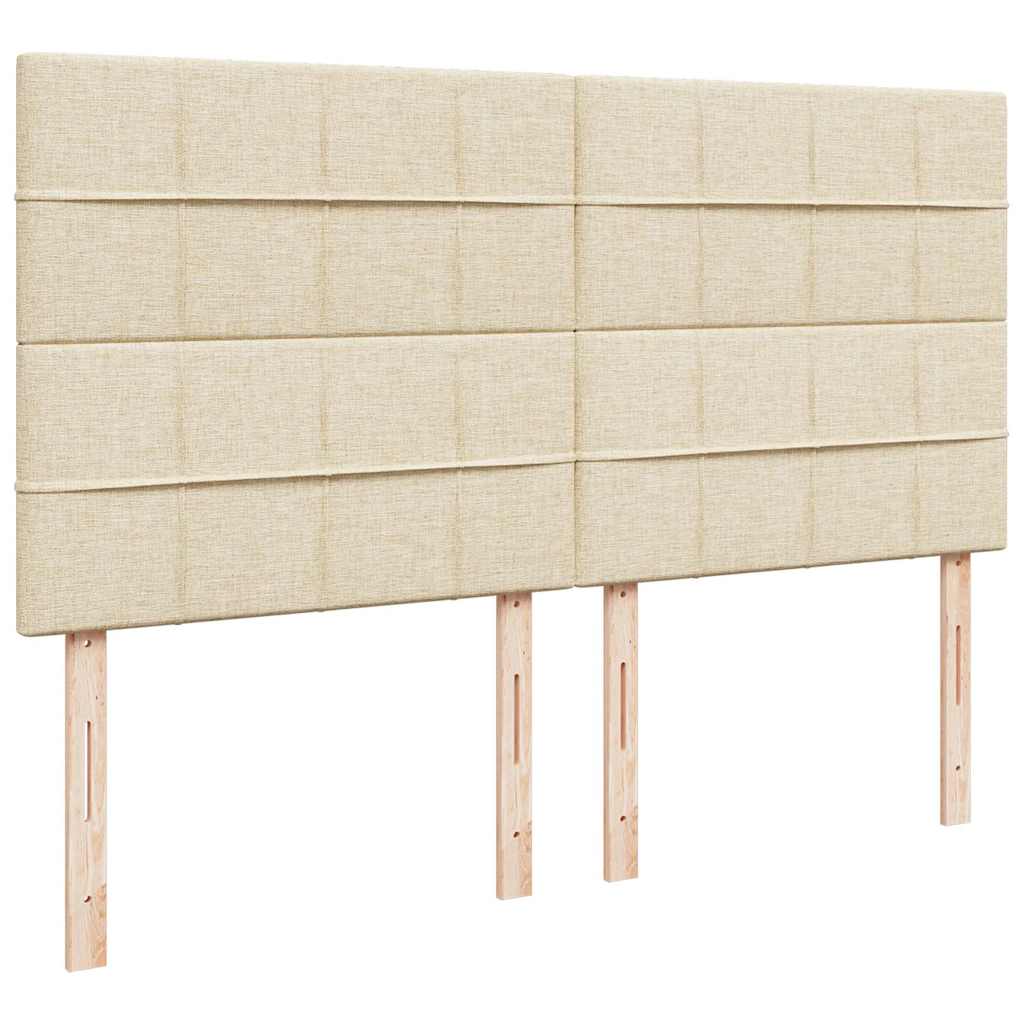 Otomanski krevet s madracem i LED krem 180x200cm od tkanine