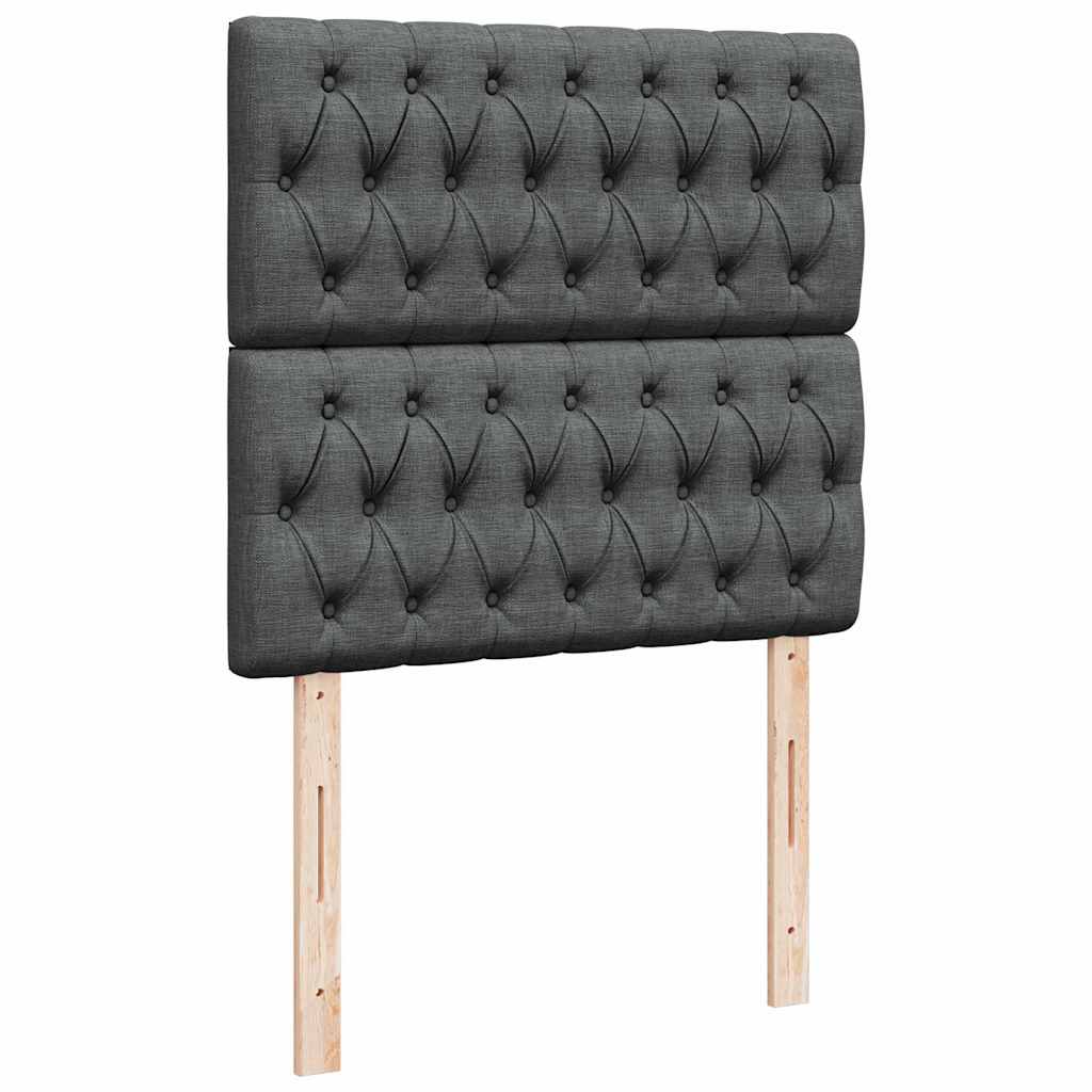Otomanski krevet s madracem i LED tamnosivi 80x200cm tkanina
