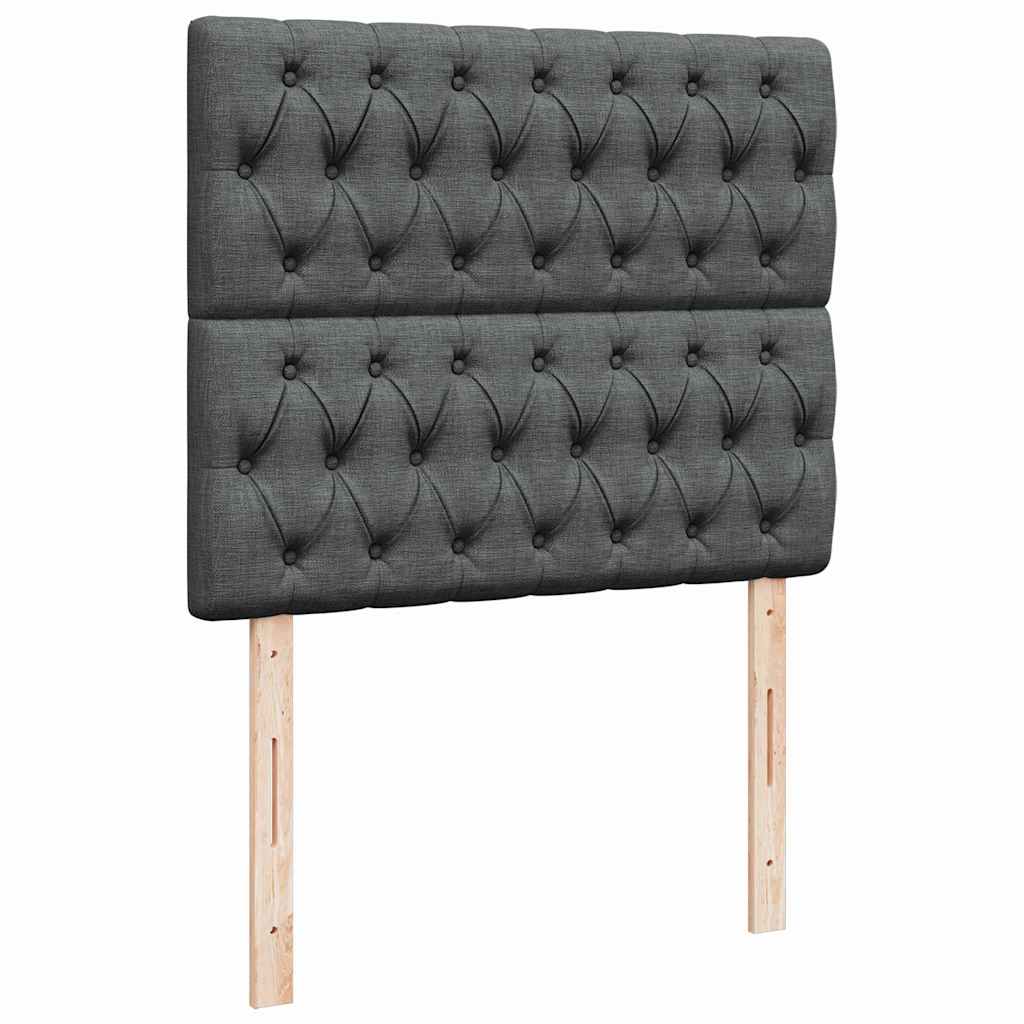 Otomanski krevet s madracem i LED tamnosivi 120x190 cm tkanine