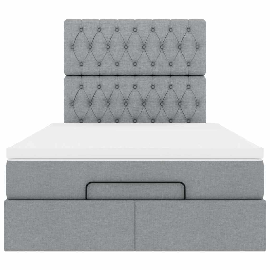 Okvir kreveta s madraca svijetlosivi 120x200cm od tkanine