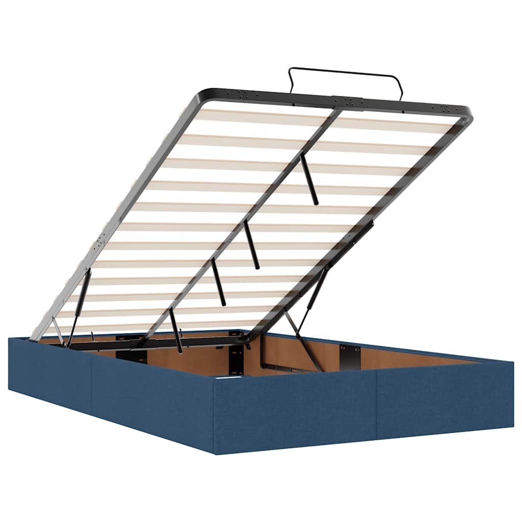 Otomanski krevet madracem i LED plava 120x190 cm tkanina