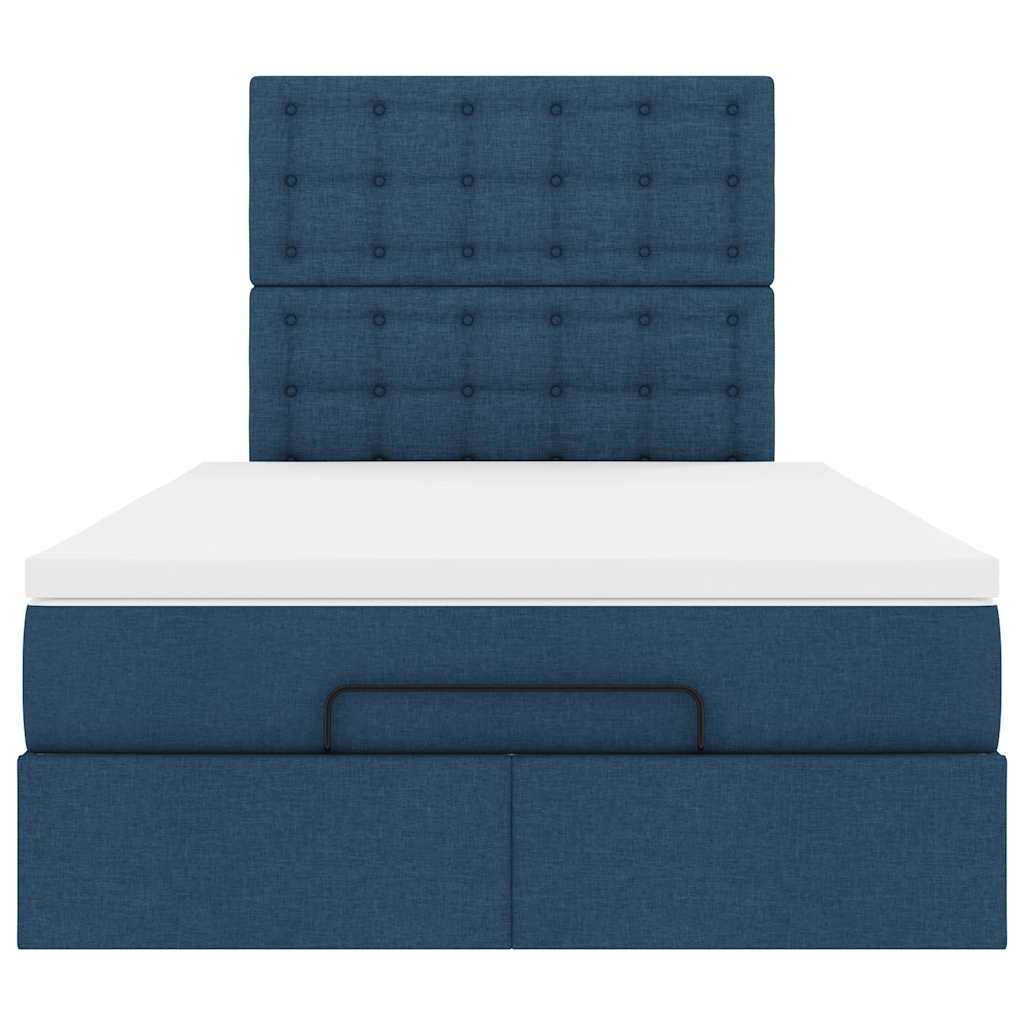 Otomanski krevet madracem i LED plava 120x190 cm tkanina