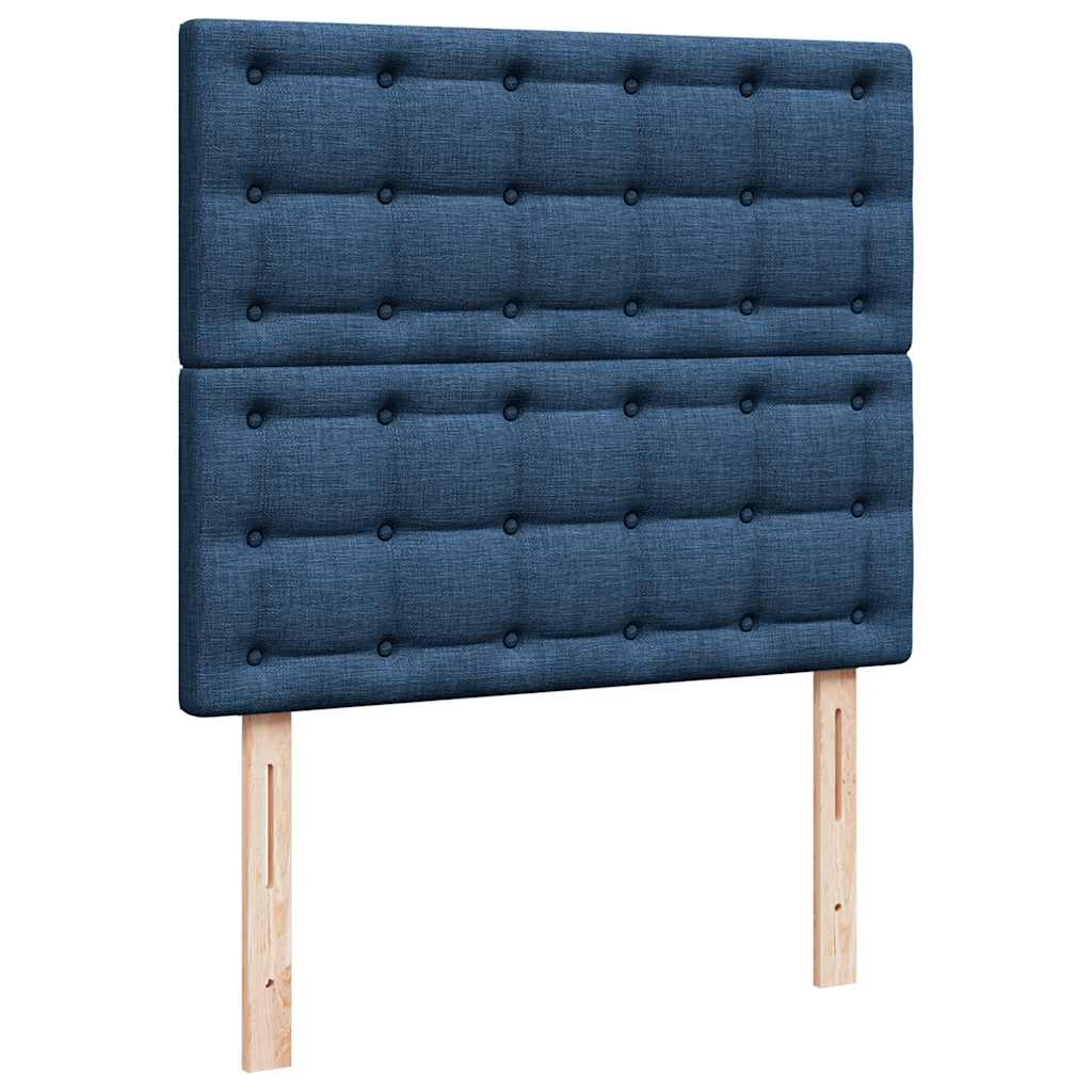 Otomanski krevet madracem i LED plava 120x190 cm tkanina