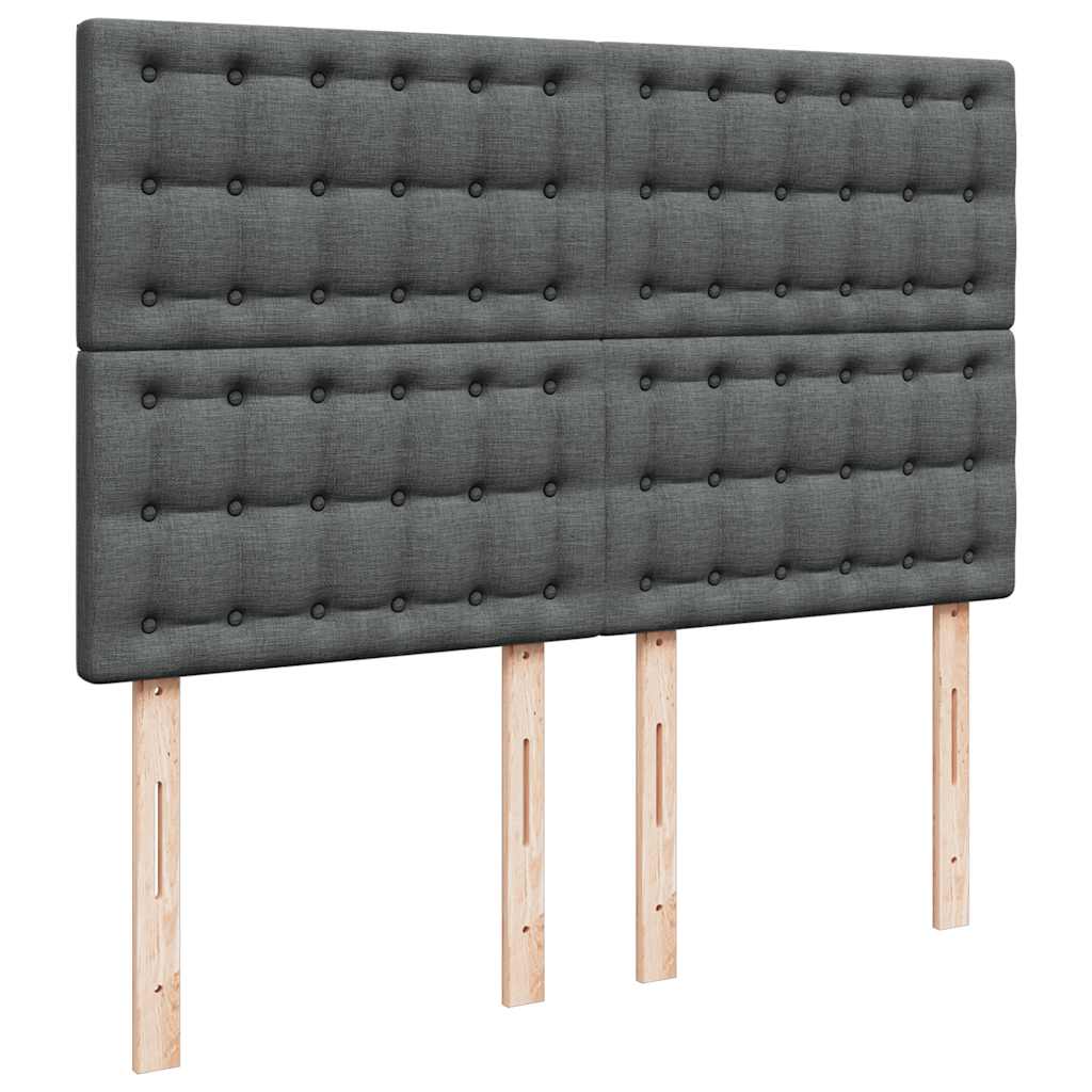 Otomanski krevet s madracem i LED tamnosivi 140x200 cm tkanine