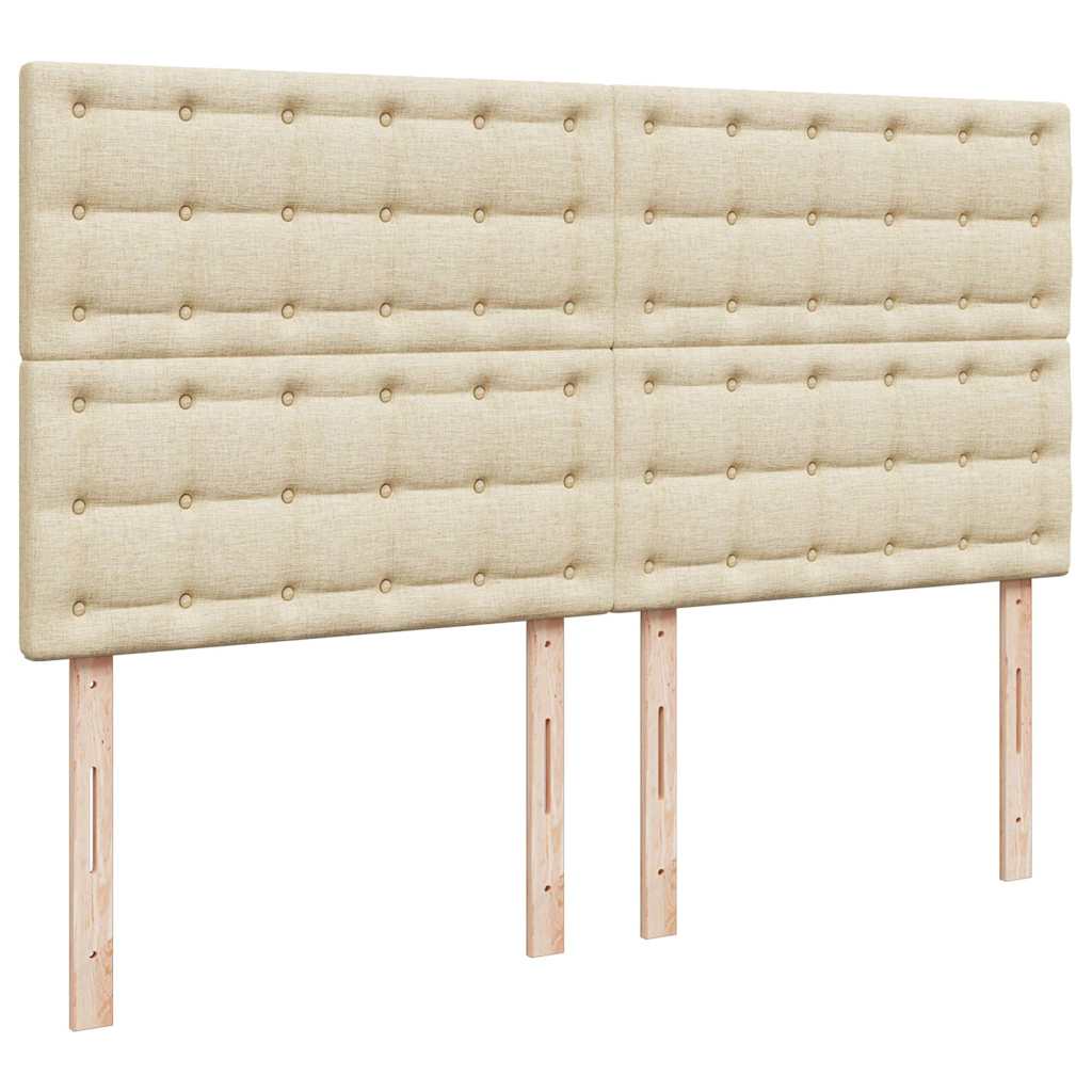 Otomanski krevet s madracem i LED krem 180x200cm od tkanine