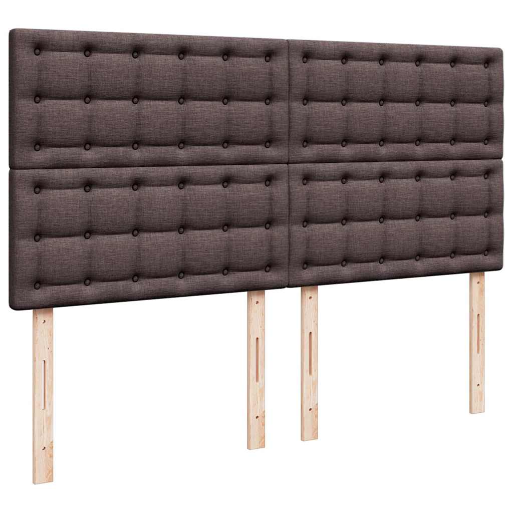 Okvir kreveta s madracima tamnosmeđi 200x200cm tkanine