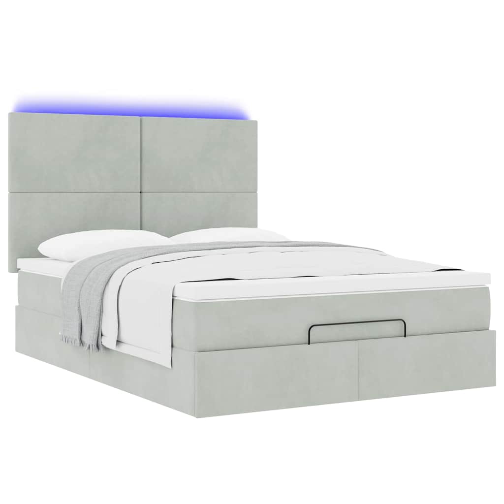 Otomanski krevet s madracima i LED 140x190 cm baršunasti