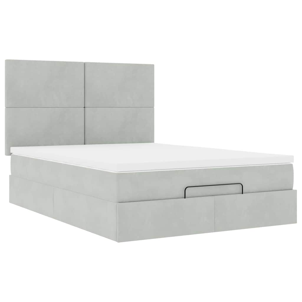 Otomanski krevet s madracima i LED 140x190 cm baršunasti