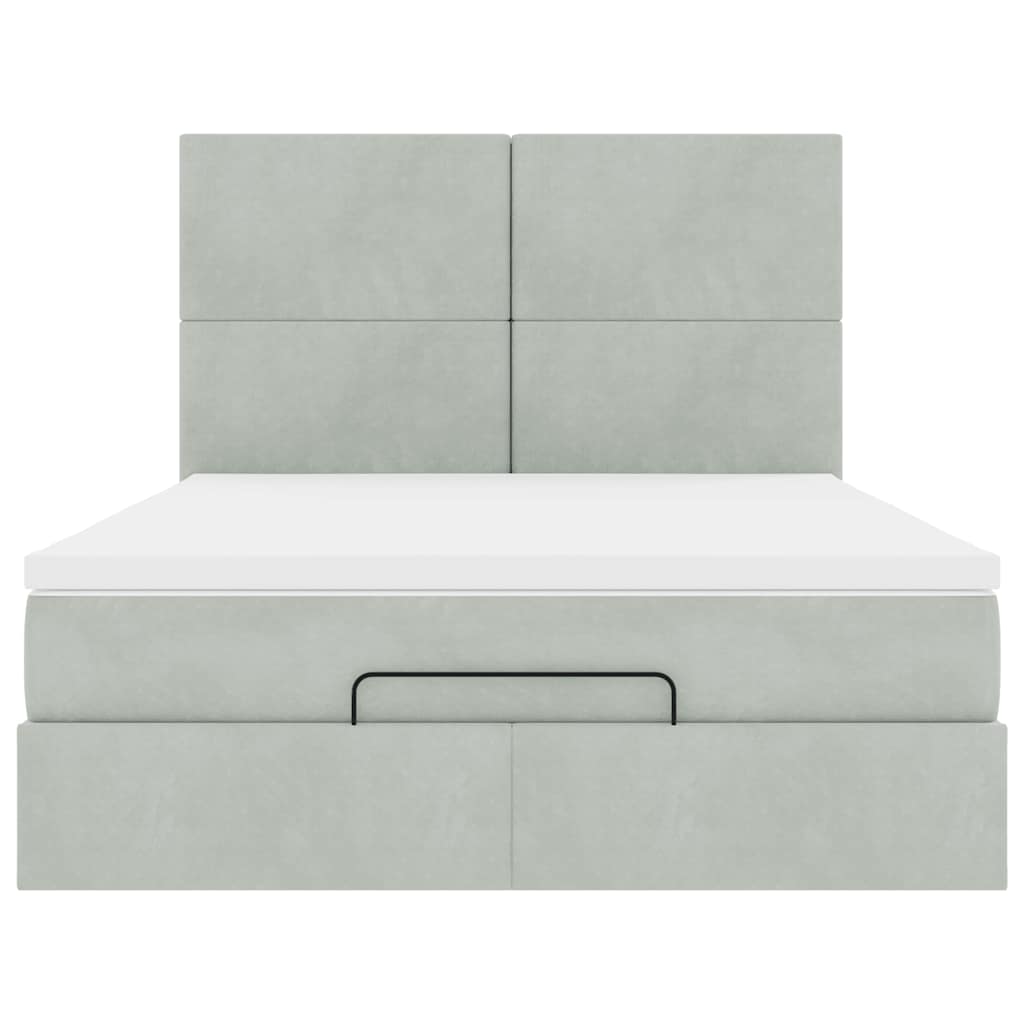 Otomanski krevet s madracima i LED 140x190 cm baršunasti