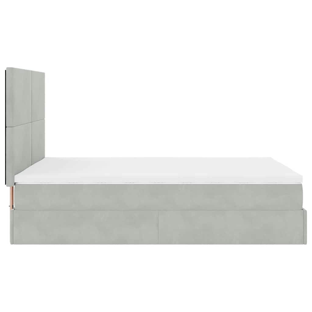 Otomanski krevet s madracima i LED 140x190 cm baršunasti