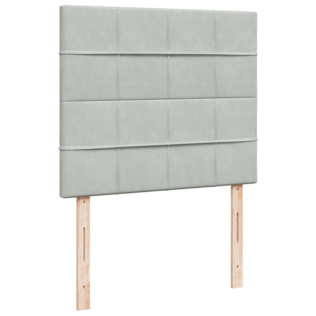 Okvir za krevet s madracima svjetlosivi 120x190 cm baršunasti