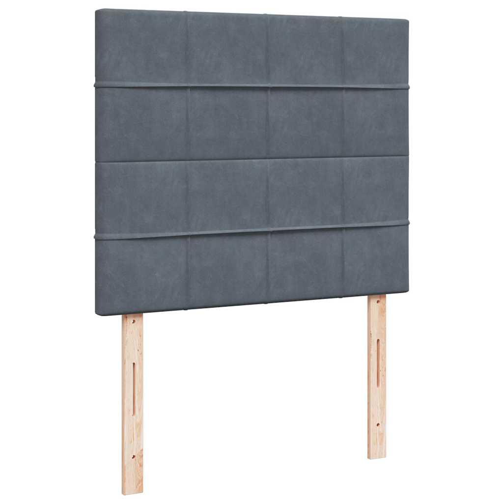 Okvir kreveta s madracima tamnosivi 120x200 cm baršunasti