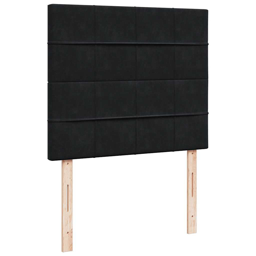 Otomanski krevet s madracima&LED crni 120x200cm baršunasti