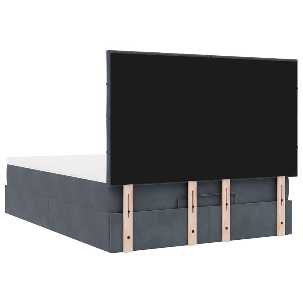 Otomanski krevet s madracima&LED tamnosivi 140x190cm baršunasti