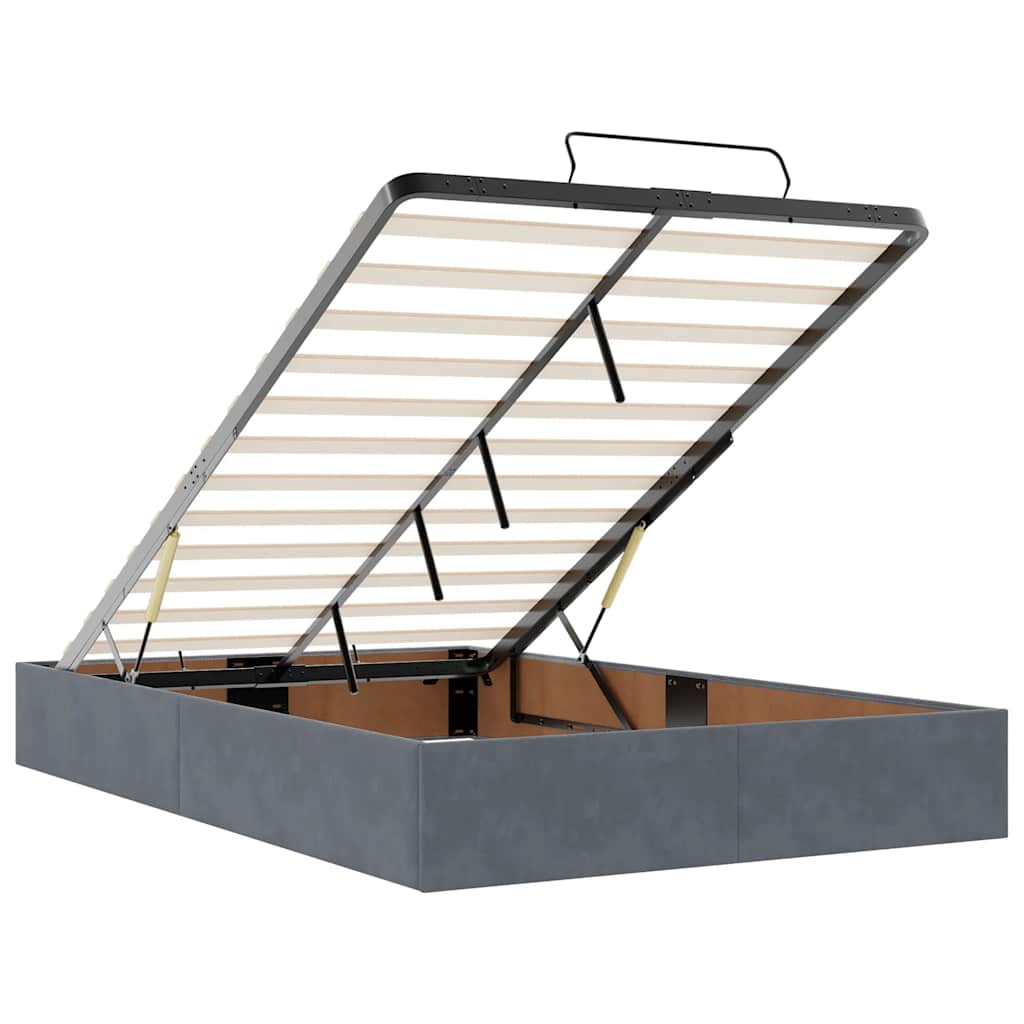 Okvir za krevet s madracima tamnosivi 120x190 cm baršunasti