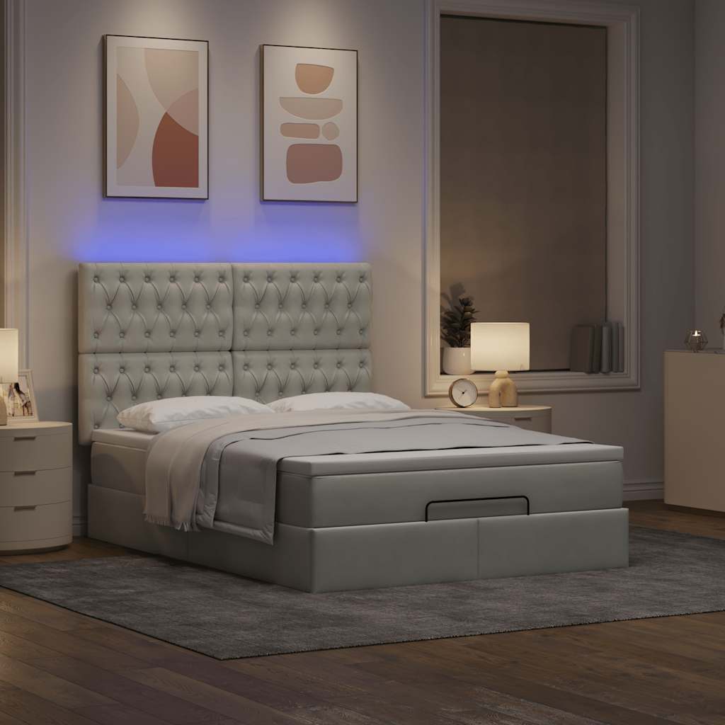 Otomanski krevet s madracima i LED 140x190 cm baršunasti
